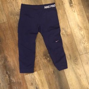Purple Nike Pro Dri-fit Capris